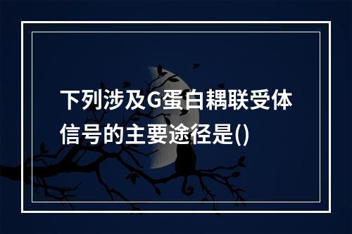 下列涉及G蛋白耦联受体信号的主要途径是()