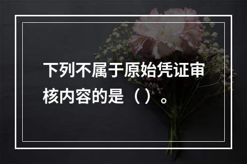 下列不属于原始凭证审核内容的是（ ）。