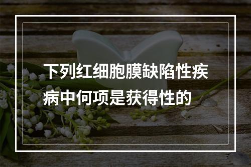 下列红细胞膜缺陷性疾病中何项是获得性的