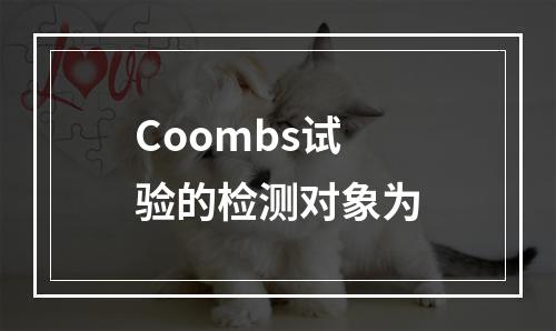 Coombs试验的检测对象为