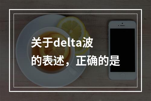 关于delta波的表述，正确的是