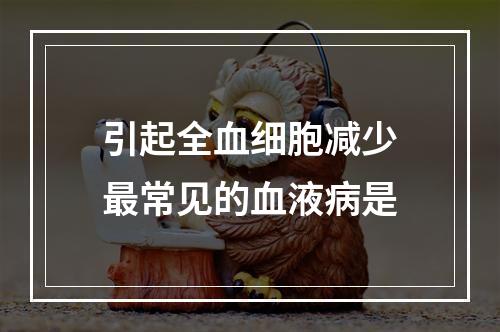 引起全血细胞减少最常见的血液病是