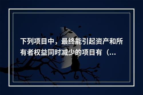 下列项目中，最终能引起资产和所有者权益同时减少的项目有（　）