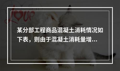 某分部工程商品混凝土消耗情况如下表，则由于混凝土消耗量增加导