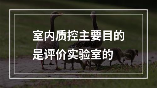 室内质控主要目的是评价实验室的