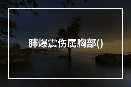 肺爆震伤属胸部()