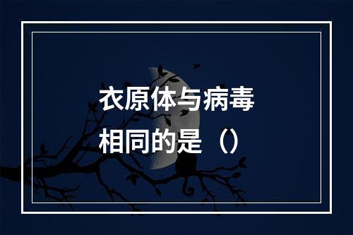 衣原体与病毒相同的是（）