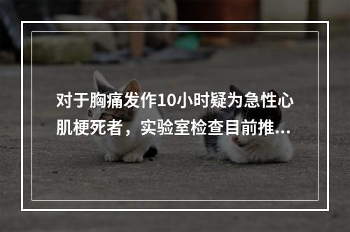 对于胸痛发作10小时疑为急性心肌梗死者，实验室检查目前推荐的