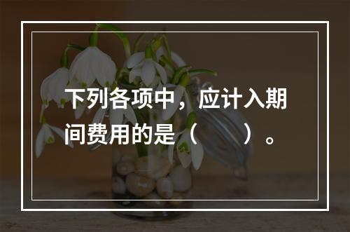 下列各项中，应计入期间费用的是（　　）。