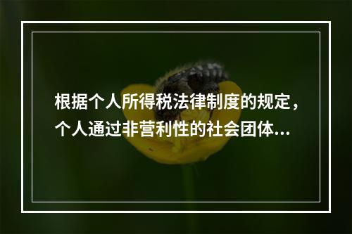 根据个人所得税法律制度的规定，个人通过非营利性的社会团体和国