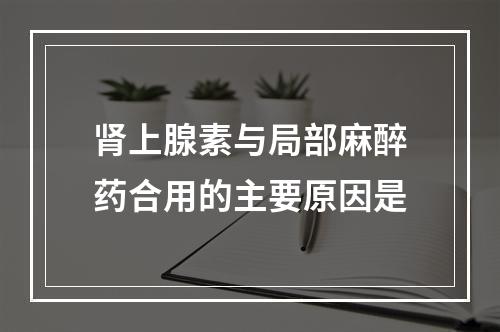 肾上腺素与局部麻醉药合用的主要原因是