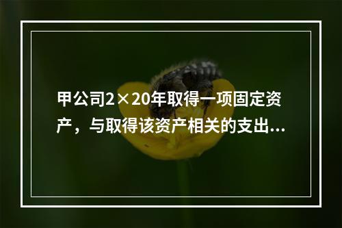 甲公司2×20年取得一项固定资产，与取得该资产相关的支出包括