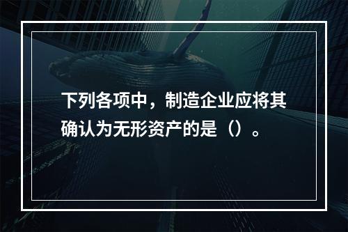 下列各项中，制造企业应将其确认为无形资产的是（）。