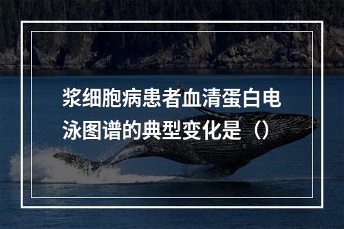 浆细胞病患者血清蛋白电泳图谱的典型变化是（）