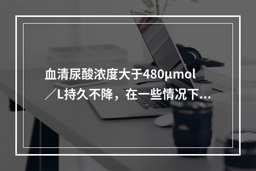 血清尿酸浓度大于480μmol／L持久不降，在一些情况下可使