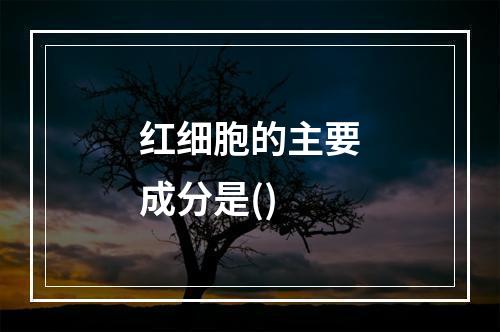 红细胞的主要成分是()