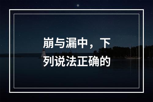 崩与漏中，下列说法正确的