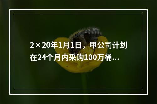 2×20年1月1日，甲公司计划在24个月内采购100万桶A类