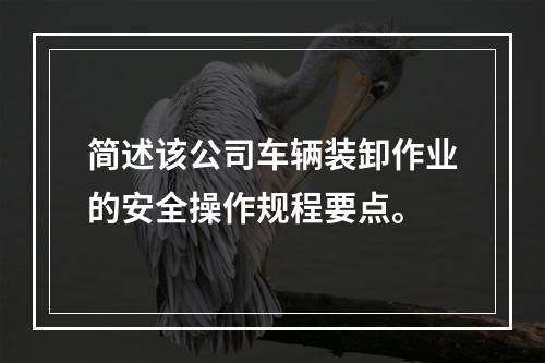 简述该公司车辆装卸作业的安全操作规程要点。