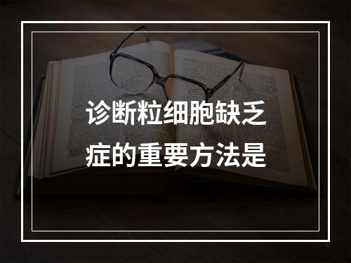 诊断粒细胞缺乏症的重要方法是