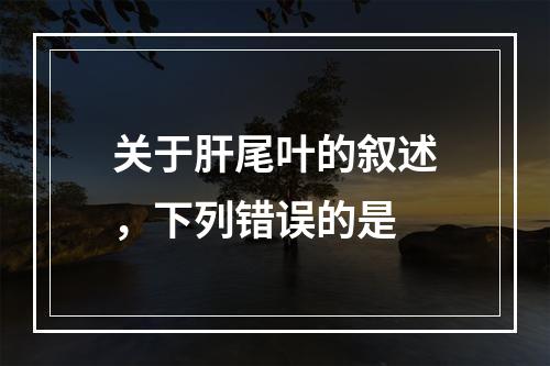 关于肝尾叶的叙述，下列错误的是