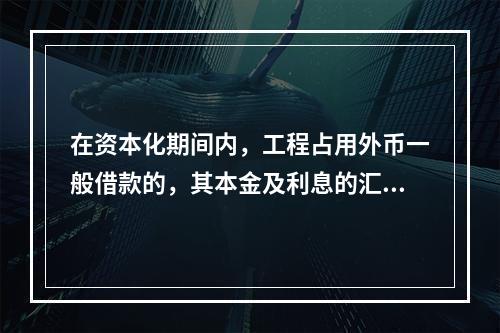 在资本化期间内，工程占用外币一般借款的，其本金及利息的汇兑差