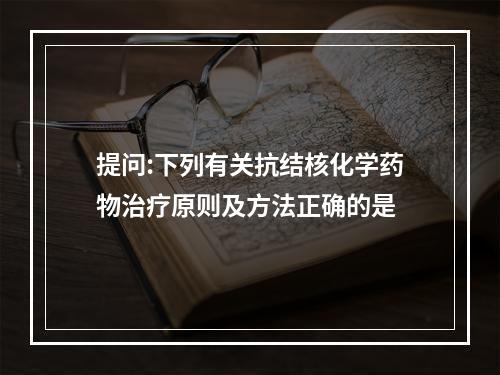 提问:下列有关抗结核化学药物治疗原则及方法正确的是