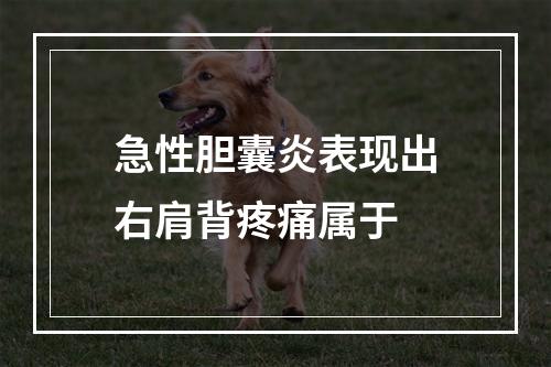 急性胆囊炎表现出右肩背疼痛属于