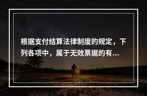 根据支付结算法律制度的规定，下列各项中，属于无效票据的有（