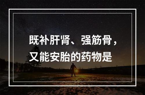 既补肝肾、强筋骨，又能安胎的药物是