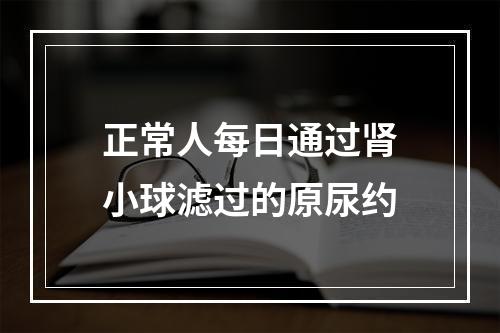 正常人每日通过肾小球滤过的原尿约