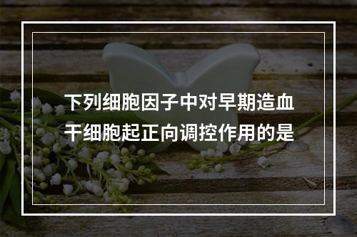 下列细胞因子中对早期造血干细胞起正向调控作用的是