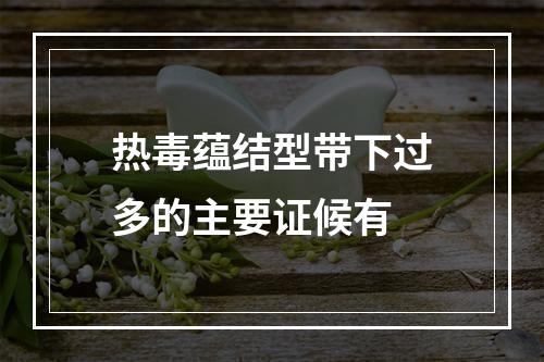 热毒蕴结型带下过多的主要证候有