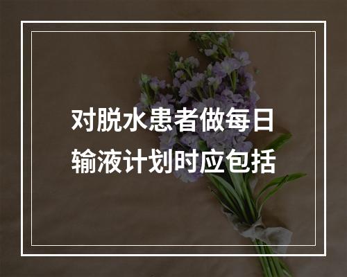 对脱水患者做每日输液计划时应包括