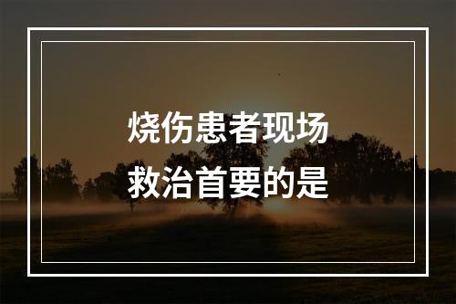 烧伤患者现场救治首要的是