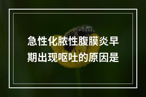 急性化脓性腹膜炎早期出现呕吐的原因是