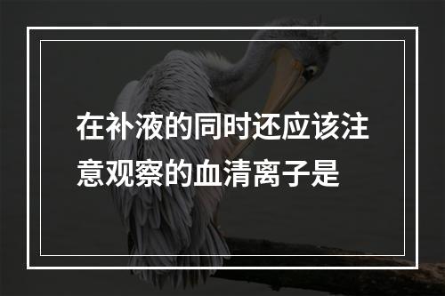 在补液的同时还应该注意观察的血清离子是