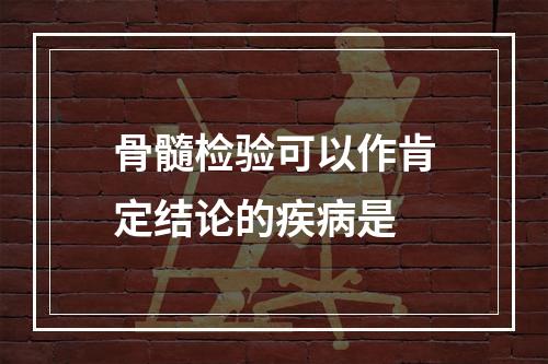 骨髓检验可以作肯定结论的疾病是