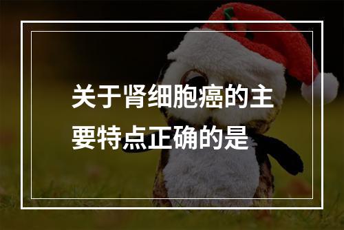 关于肾细胞癌的主要特点正确的是