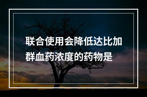 联合使用会降低达比加群血药浓度的药物是