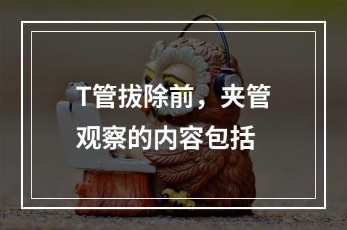 T管拔除前，夹管观察的内容包括