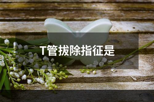 T管拔除指征是