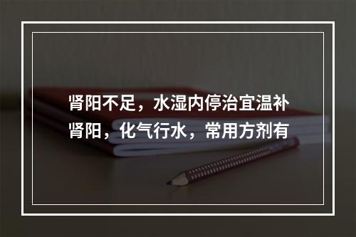 肾阳不足，水湿内停治宜温补肾阳，化气行水，常用方剂有