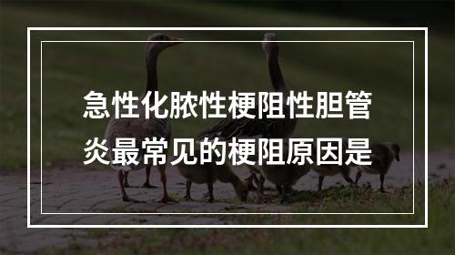 急性化脓性梗阻性胆管炎最常见的梗阻原因是