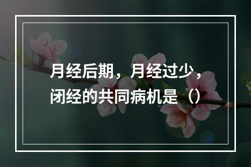 月经后期，月经过少，闭经的共同病机是（）