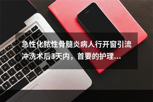 急性化脓性骨髓炎病人行开窗引流冲洗术后3天内，首要的护理措施