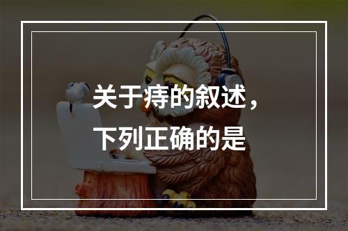 关于痔的叙述，下列正确的是