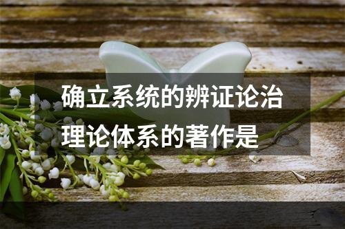 确立系统的辨证论治理论体系的著作是