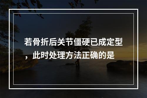 若骨折后关节僵硬已成定型，此时处理方法正确的是