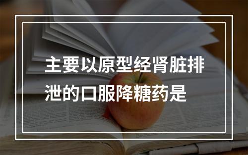 主要以原型经肾脏排泄的口服降糖药是